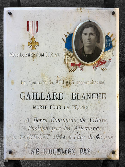 Blanche Gaillard Plaque
